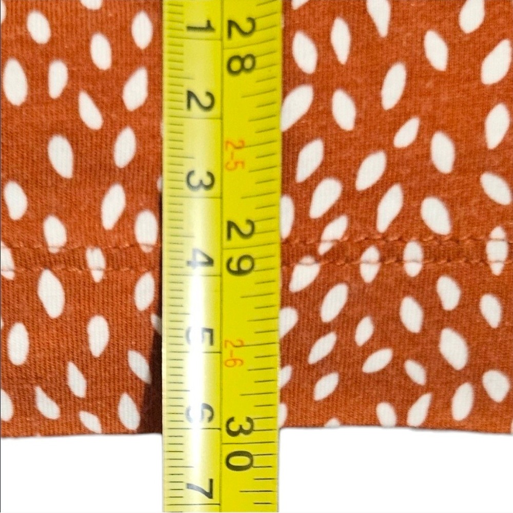 Duluth Trading Co Womens XL Burnt Orange Seed Print Pima Cotton Boat Neck Top - Picture 7 of 8